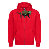 Red ankylosaurus Zipper Hoodie - Artiststas