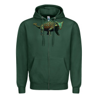 Sports Green ankylosaurus Zipper Hoodie - Artiststas