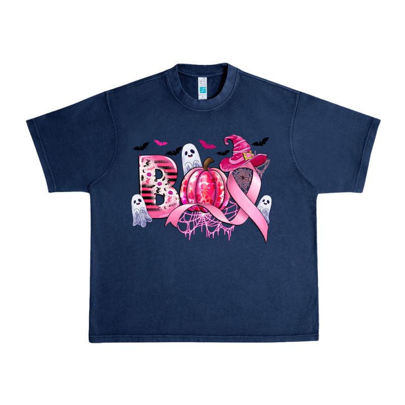 Boo Pink Pumpkin Witch Breast Cancer Urban Heavy Tee by CowGirlArtShop | Teevron