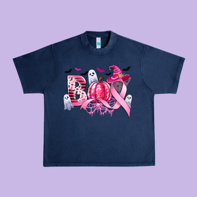 Boo Pink Pumpkin Witch Breast Cancer Urban Heavy Tee Designed By Cowgirlartshop