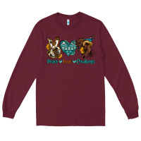 Burgundy peace love cowboys Long Sleeve Tee - OliviaCreatesArt
