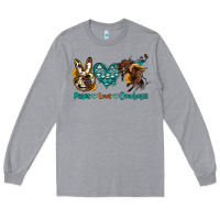 Heather Grey peace love cowboys Long Sleeve Tee - OliviaCreatesArt