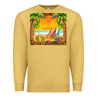Antique Gold sunset beach Premium Sweatshirt - BarkalooDesign