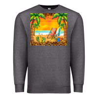 Charcoal Heather sunset beach Premium Sweatshirt - BarkalooDesign