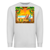 Dove Grey sunset beach Premium Sweatshirt - BarkalooDesign