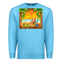 Ocean Blue sunset beach Premium Sweatshirt - BarkalooDesign