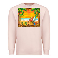 Pale Pink sunset beach Premium Sweatshirt - BarkalooDesign