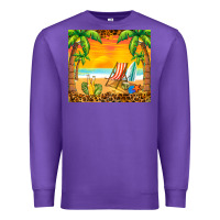 Purple sunset beach Premium Sweatshirt - BarkalooDesign