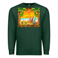 Sports Green sunset beach Premium Sweatshirt - BarkalooDesign