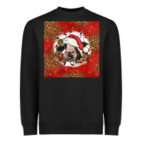 Black christmas cow Heavyweight Sweatshirt - LillyAllenDesigns