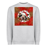 Heather Grey christmas cow Heavyweight Sweatshirt - LillyAllenDesigns