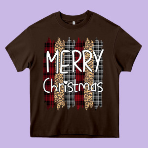 Merry Christmas Leopard Print Heavy Core Tee Designed By Bettercallsaul