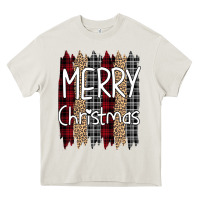 Cream merry christmas leopard print Heavy Core Tee - Bettercallsaul