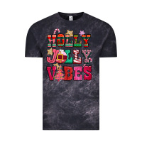Cloud Black holly jolly vibes pink christmas Vintage Tee - CowGirlArtShop