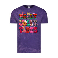 Cloud Purple holly jolly vibes pink christmas Vintage Tee - CowGirlArtShop