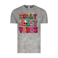 Cloud Rock holly jolly vibes pink christmas Vintage Tee - CowGirlArtShop