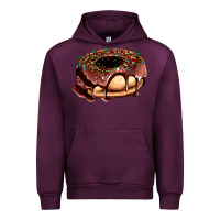 Mauve Wine chocolate donut with candies Urban Hoodie - AdoDesignShop