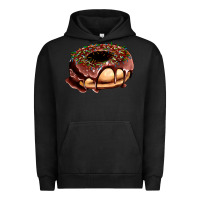 Pigment Black chocolate donut with candies Urban Hoodie - AdoDesignShop