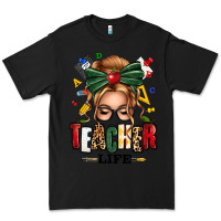 Black teacher life blonde caucassian messy bun Premium Tee - texasbilliewilder