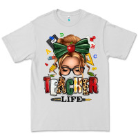 Dove Grey teacher life blonde caucassian messy bun Premium Tee - texasbilliewilder
