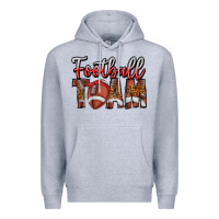 Heather Grey football team Premium Hoodie - CowhideDigitalArt