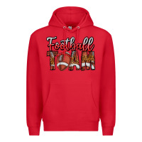 Red football team Premium Hoodie - CowhideDigitalArt