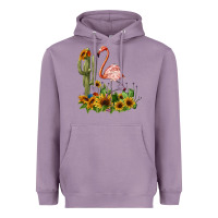 Lavender flamingo with cactus and sunflowers Heavyweight Hoodie - BarkalooDesign