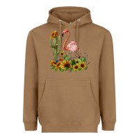 Toasted Coconut flamingo with cactus and sunflowers Heavyweight Hoodie - BarkalooDesign
