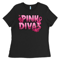 Black Pink Divas Breast Cancer Ladies Tee - NancyCooperArtShop