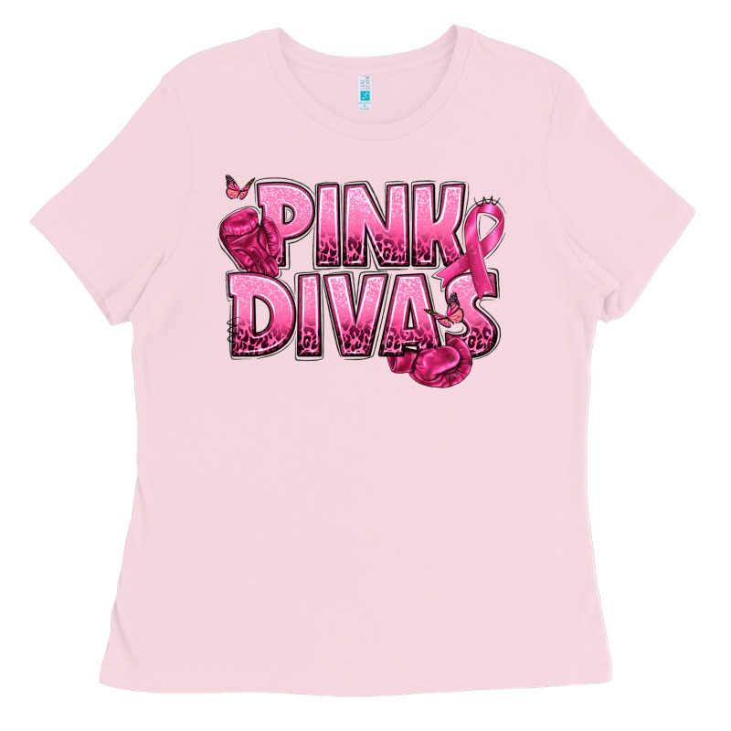 Pink Divas Breast Cancer Ladies Tee by NancyCooperArtShop | Teevron