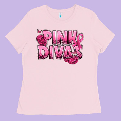 Pink Divas Breast Cancer Ladies Tee Designed By Nancycooperartshop