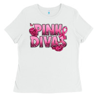White Pink Divas Breast Cancer Ladies Tee - NancyCooperArtShop