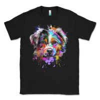 Black Splash Art Australian Shepherd   Aussie Lover Gifts Classic Tee - longCreatives