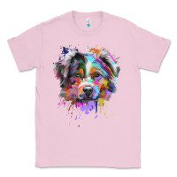 Bubblegum Pink Splash Art Australian Shepherd   Aussie Lover Gifts Classic Tee - longCreatives