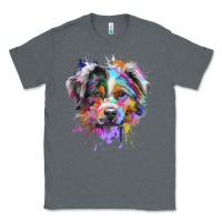 Charcoal Heather Splash Art Australian Shepherd   Aussie Lover Gifts Classic Tee - longCreatives