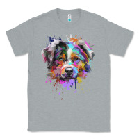 Heather Grey Splash Art Australian Shepherd   Aussie Lover Gifts Classic Tee - longCreatives