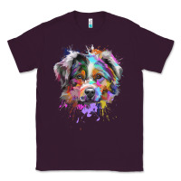 Plum Splash Art Australian Shepherd   Aussie Lover Gifts Classic Tee - longCreatives