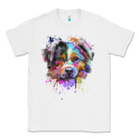 White Splash Art Australian Shepherd   Aussie Lover Gifts Classic Tee - longCreatives