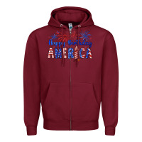 Burgundy happy birthday america Zipper Hoodie - Artiststas