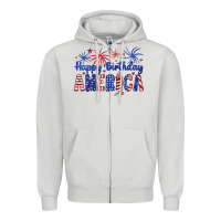 Dove Grey happy birthday america Zipper Hoodie - Artiststas