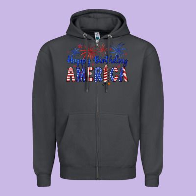 Happy Birthday America Zipper Hoodie Designed By Artiststas