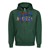Sports Green happy birthday america Zipper Hoodie - Artiststas