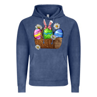 Vintage Denim Easter eggs  Easter Day Vintage Hoodie - CowGirlArtShop