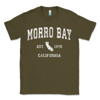 Army Green Morro Bay California CA Vintage Athletic Sports Design Classic Tee - longCreatives