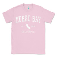 Bubblegum Pink Morro Bay California CA Vintage Athletic Sports Design Classic Tee - longCreatives