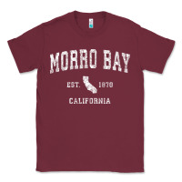 Burgundy Morro Bay California CA Vintage Athletic Sports Design Classic Tee - longCreatives