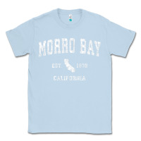 Dusty Blue Morro Bay California CA Vintage Athletic Sports Design Classic Tee - longCreatives