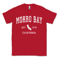 Red Morro Bay California CA Vintage Athletic Sports Design Classic Tee - longCreatives