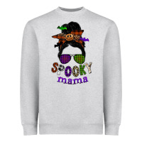 Heather Grey spooky mama Heavyweight Sweatshirt - SublimationCraftShop