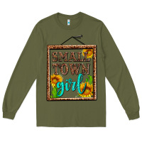 Army Green small town girl olivia Long Sleeve Tee - OliviaCreatesArt